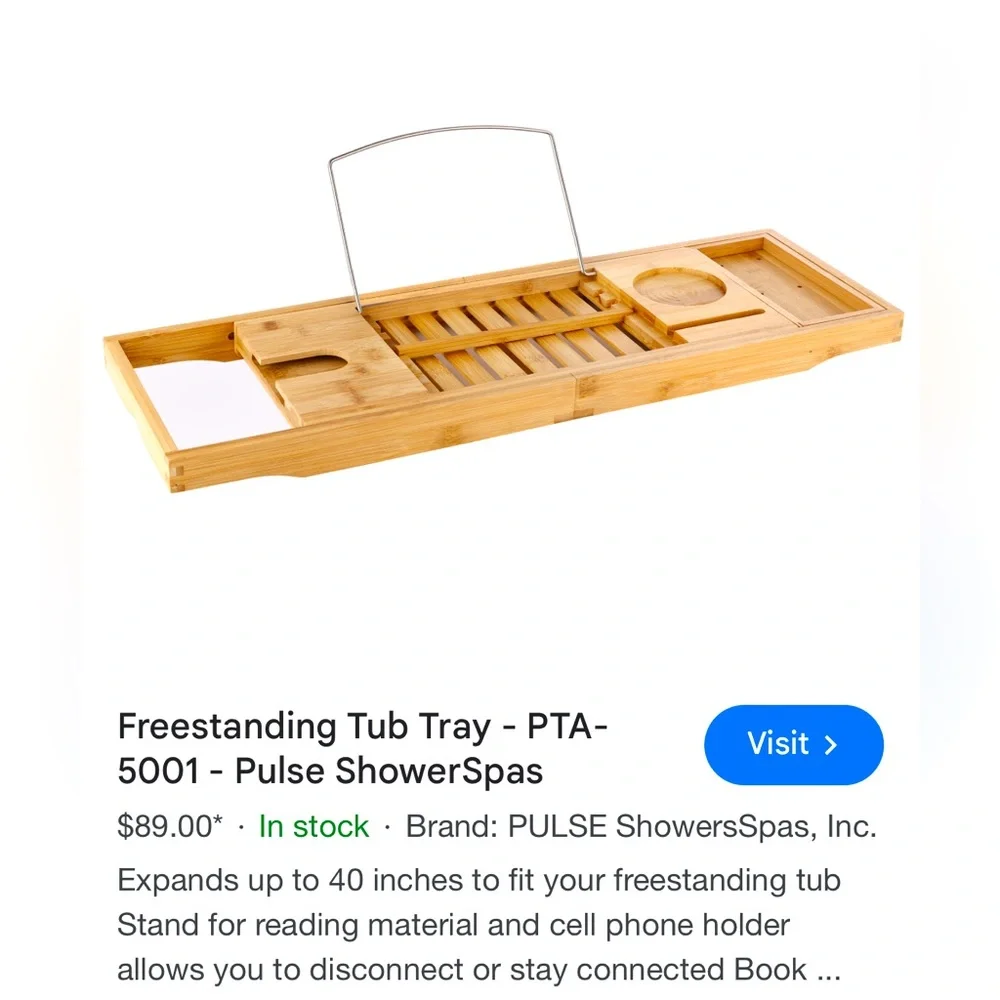 Bathtub Tray - Bamboo Wood Bath Tub Tray with Expandable Sides, Reading Tray